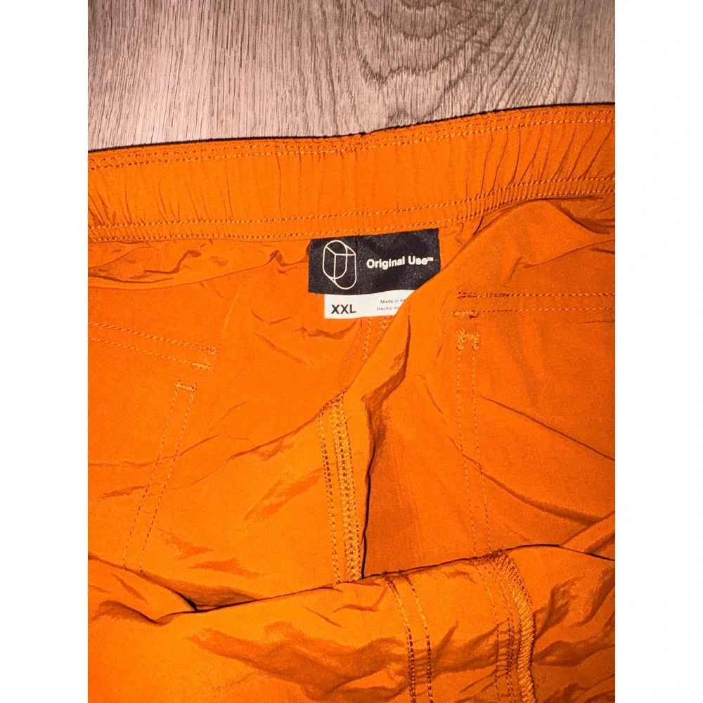Original Use Mens XXL Burnt Orange Cargo Pants Elastic Waist Drawstring New